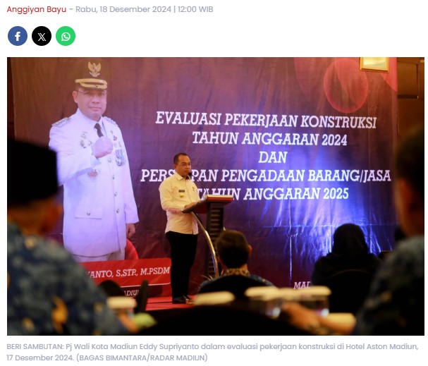 Pembangunan Molor, Proyek Jembatan Patihan Disorot dalam Rapat Evaluasi Pemkot Madiun