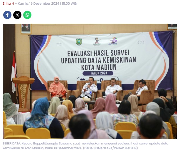Perbarui Data Kemiskinan di Kota Madiun, 31 Ribu Warga Disurvei