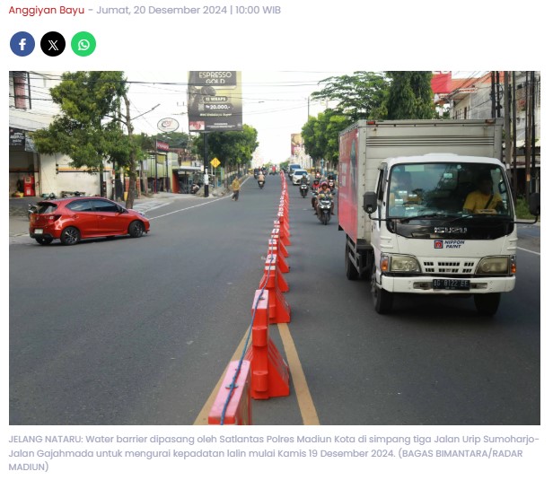 Lalu Lintas Masuk Kota Madiun Mulai Direkayasa Jelang Nataru, Simak untuk Hindari Kepadatan