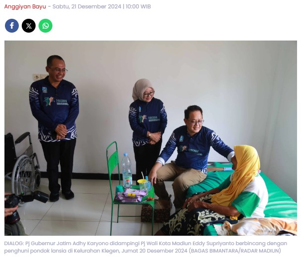 Pj Gubernur Resmikan Pondok Lansia Tahap II di Madiun, Puji Bangunan dan Fasilitas yang Modern