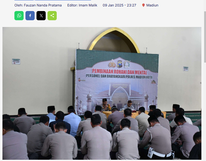 Polres Madiun Kota Tingkatkan Iman dengan Binrohtal