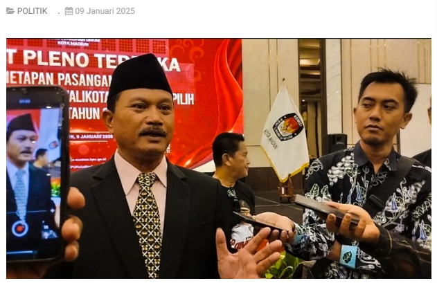 KPU Kota Madiun Resmi Tetapkan Maidi-Bagus Panuntun Sebagai Wali Kota dan Wakil Wali Kota Madiun Terpilih Periode 2024-2030