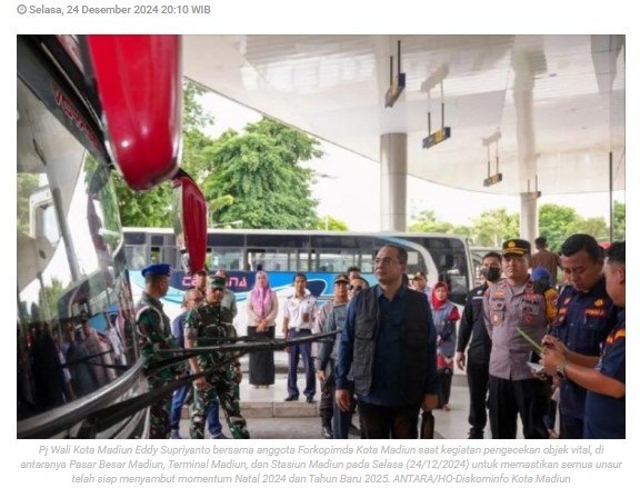 Forkopimda Kota Madiun cek objek vital pastikan Nataru aman