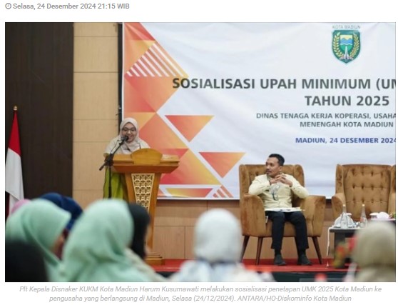 Disnaker Kota Madiun sosialisasikan UMK 2025 ke perusahaan
