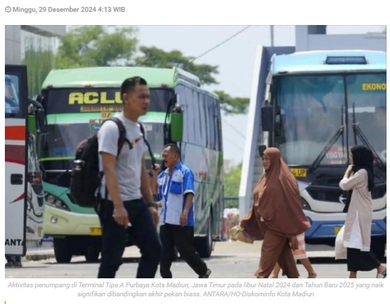 Jumlah penumpang libur Nataru di Madiun naik