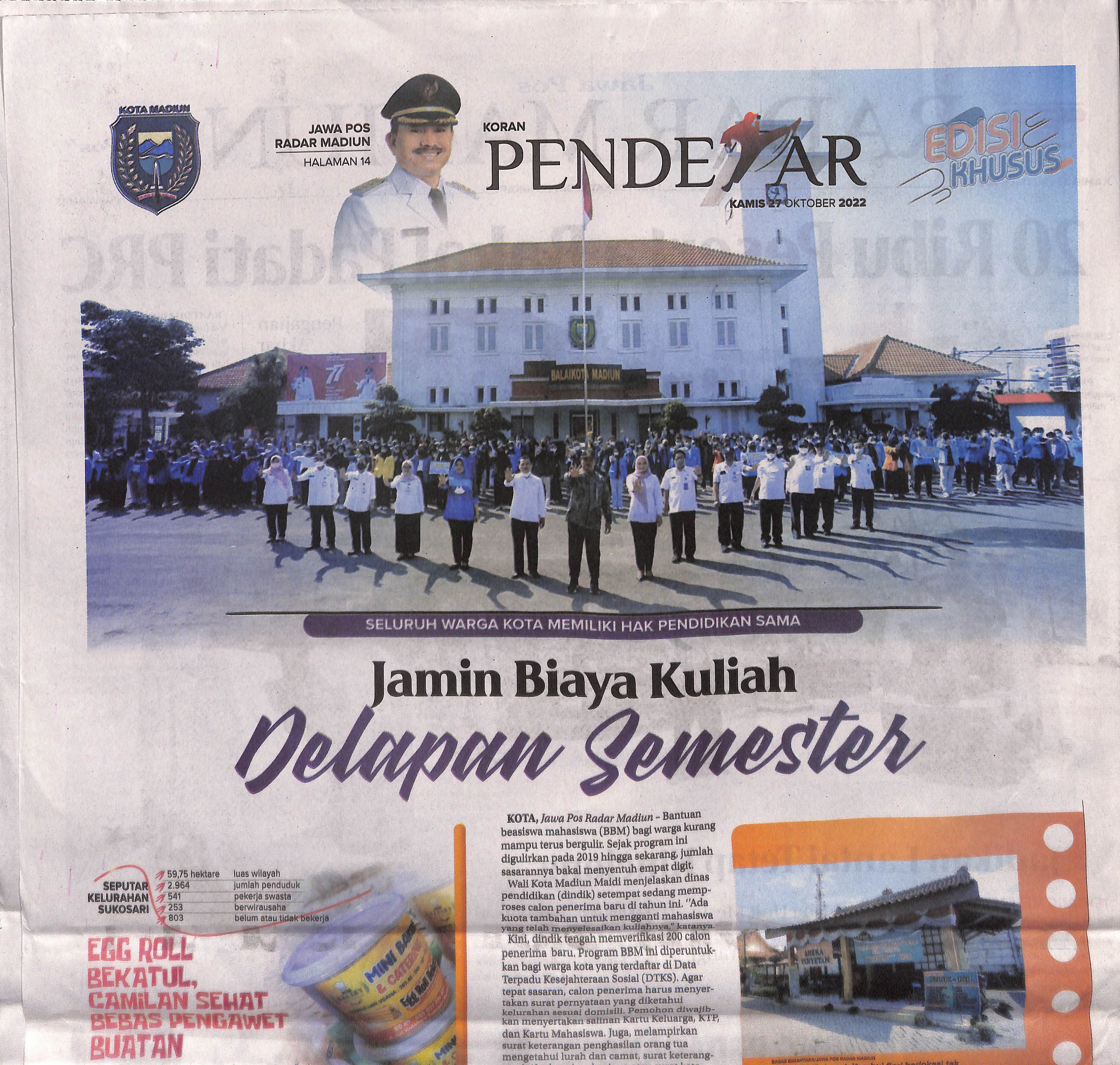 Seluruh Warga Kota Memiliki Hak Pendidikan Sama, Jamin Biaya Kuliah Delapan Semester