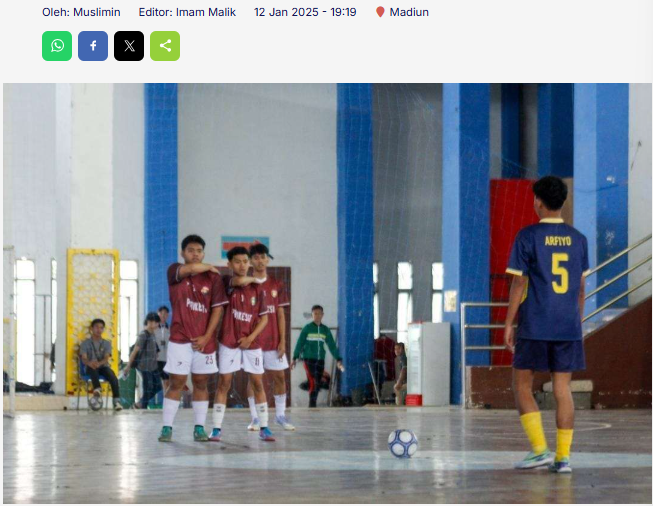 MAN-2 Kota Madiun Tembus Final DAFF Futsal Championship Vol.2 Tumbangkan SMA-1 Geger dengan Skor Tipis 1-0