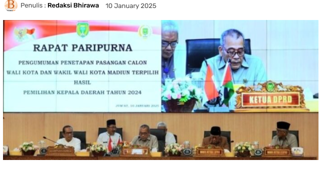 DPRD Kota Madiun Gelar Penetapan Nama Wali Kota dan Wakil Wali Kota Terpilih 2025-2030