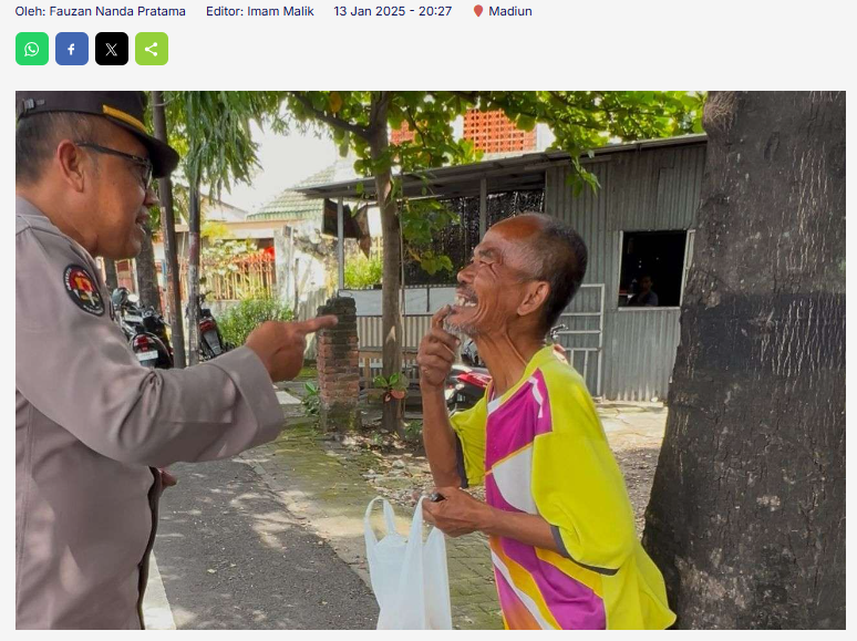 Polres Madiun Kota Bagikan Nasi Gratis untuk Warga Kurang Mampu dan ODGJ