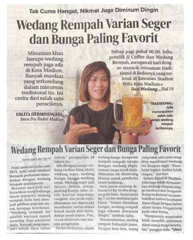 Wedang Rempah Varian Seger dan Bunga Paling Favorit