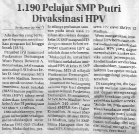 1.190 Pelajar SMP Putri Divaksinasi HPV