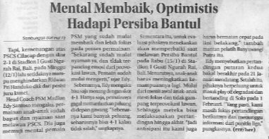 Mental Membaik, Optimistis Hadapi Persiba Bantul