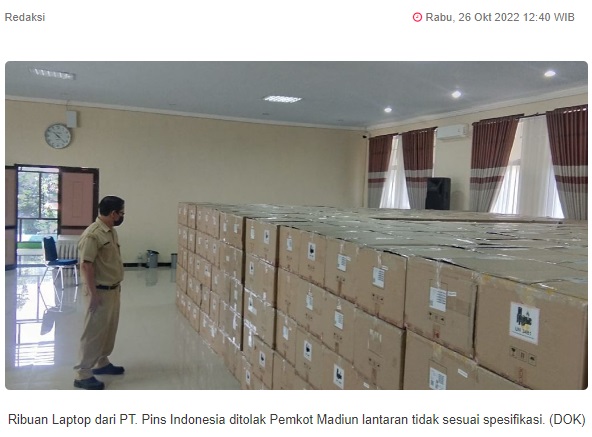 Soal Ribuan Laptop, Kadindik Kota Madiun di Gugat di PTUN