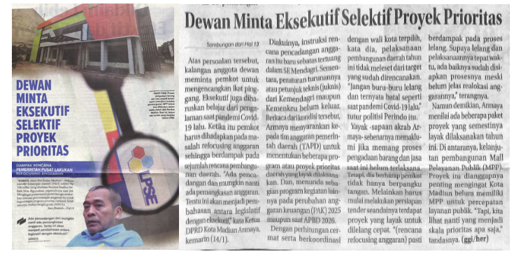 Dewan Minta Eksekutif Selektif Proyek Prioritas