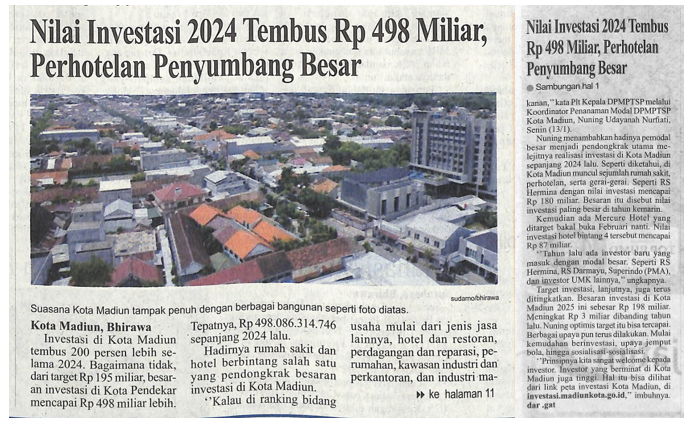 Nilai Investasi 2024 Tembus Rp 498 Miliar, Perhotelan Penyumbang Besar