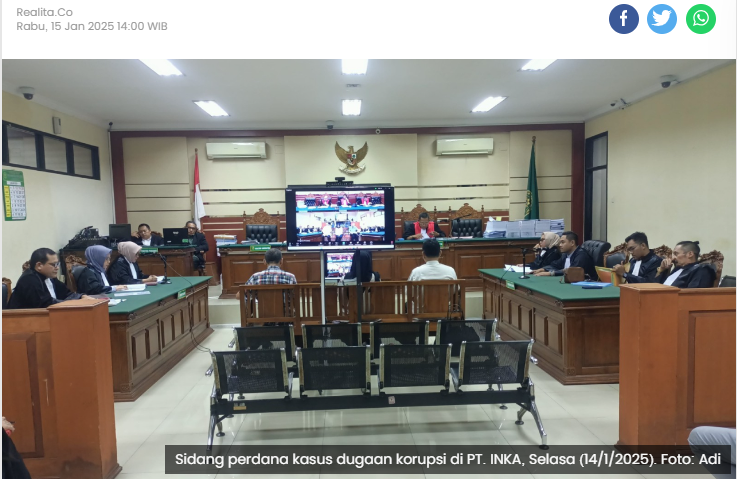 Kasus Dugaan Korupsi PT. INKA Rp 167 Triliun Masuk Persidangan, JPU Kejari Madiun Baca Dakwaan