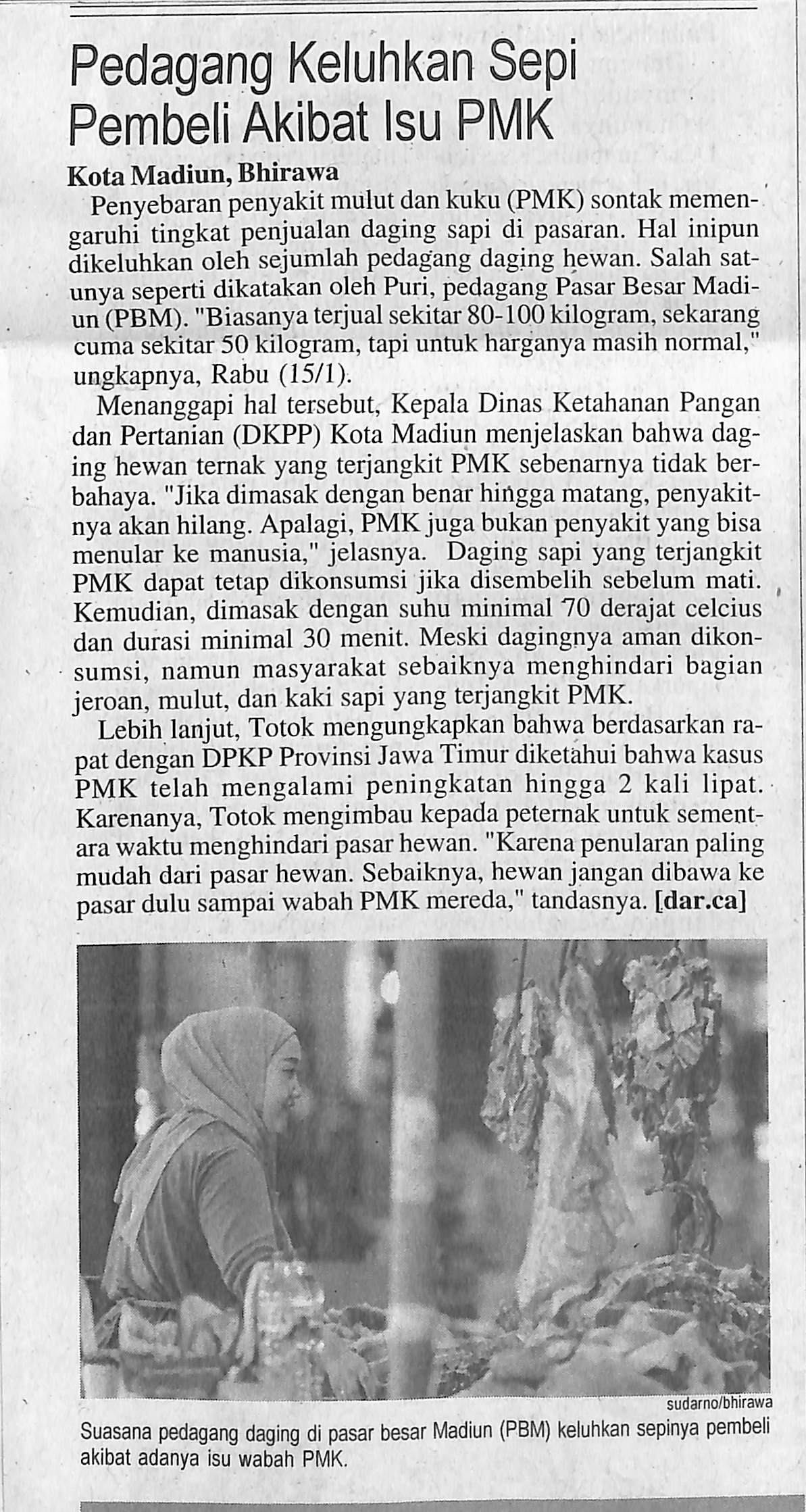 Pedagang Keluhkan Sepi Pembeli Akibat Isu PMK