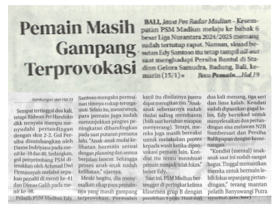 Pemain Masih Gampang Terprovokasi