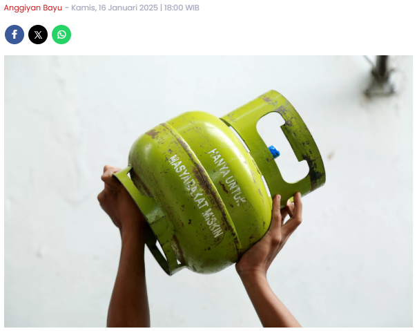 HET Elpiji Tiga Kilogram Naik Rp 2 Ribu, Segini Jumlah Stok Tersisa menurut Pertamina