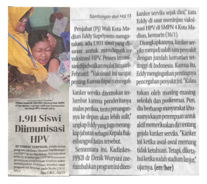 1.911 Siswi Diimunisasi HPV