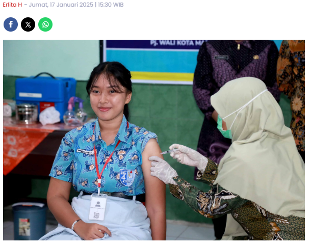 1.911 Siswi Diimunisasi HPV di Madiun, Wajib Tahu Bahaya yang Mengintai!