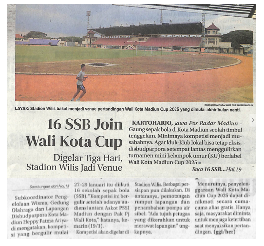 16 SSB Join Wali Kota Cup