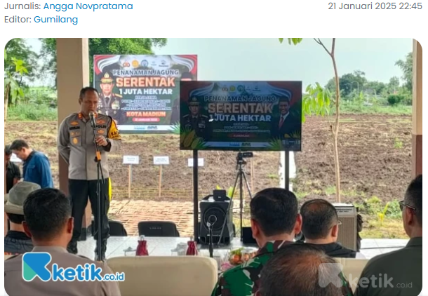 Dukung Swasembada Pangan, Polres Madiun Kota Gelar Penanaman Jagung Serentak