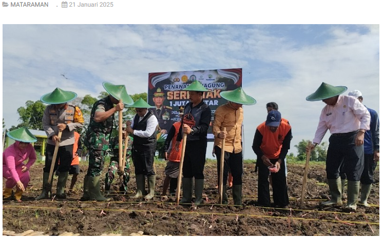 Dukung Program Asta Cita Ketahanan Pangan, Pj Wali Kota Madiun bersama Forkopimda Tanam Jagung Serentak