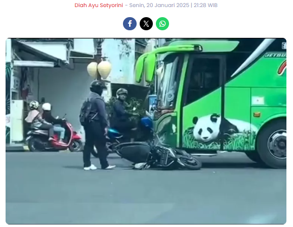 Viral Bus Tabrak Pemotor, Kadishub Kota Madiun Sebut Itu Berawal Dari Pelanggaran