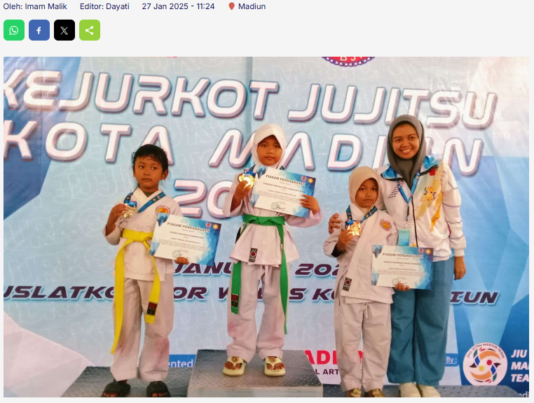 Atlet TK hingga SMA Ikuti Kejurkot Jujitsu Kota Madiun 2025