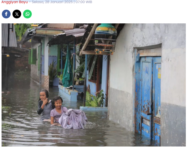Banjir Kota Madiun Senin Sore: Genangan Setinggi Lutut Orang Dewasa, Puluhan Rumah Terendam