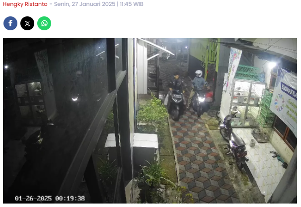 Komplotan Maling Gondol Motor Warga Sikatan Kota Madiun, Pelaku Terekam Jelas Kamera CCTV