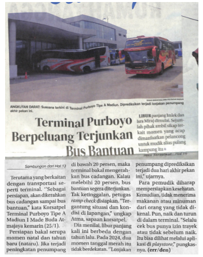 Terminal Purboyo Berpeluang Terjunkan Bus Bantuan
