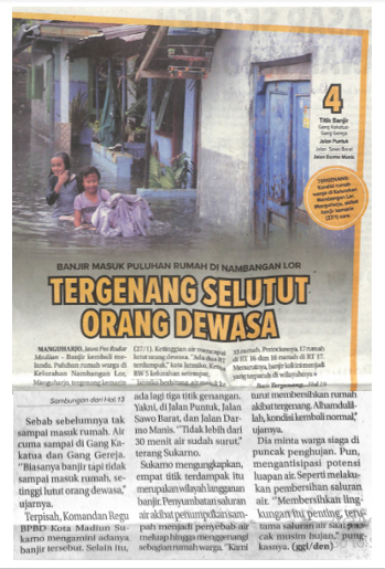 Banjir Masuk Rumah di Nambangan Lor Tergenang Selutut Orang Dewasa