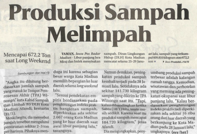 Produksi Sampah Melimpah