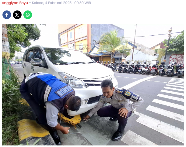 Parkir Ngawur di Dr Soetomo Kota Madiun, Empat Mobil Digembok Dishub