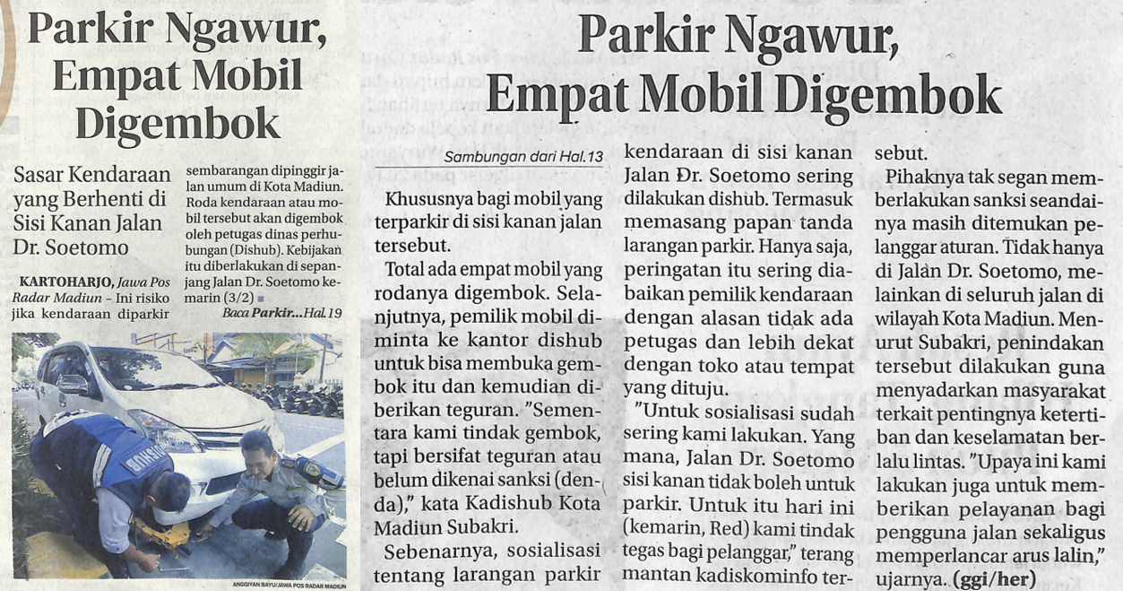 Parkir Ngawur, Empat Mobil Digembok