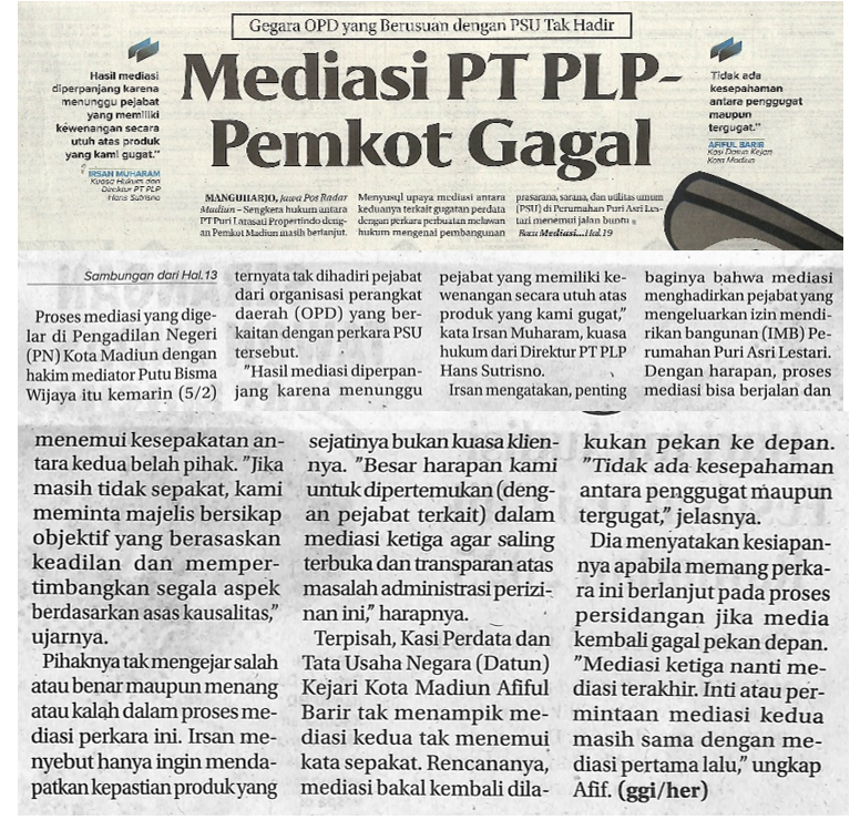 Mediasi PT PLP Peko Gagal