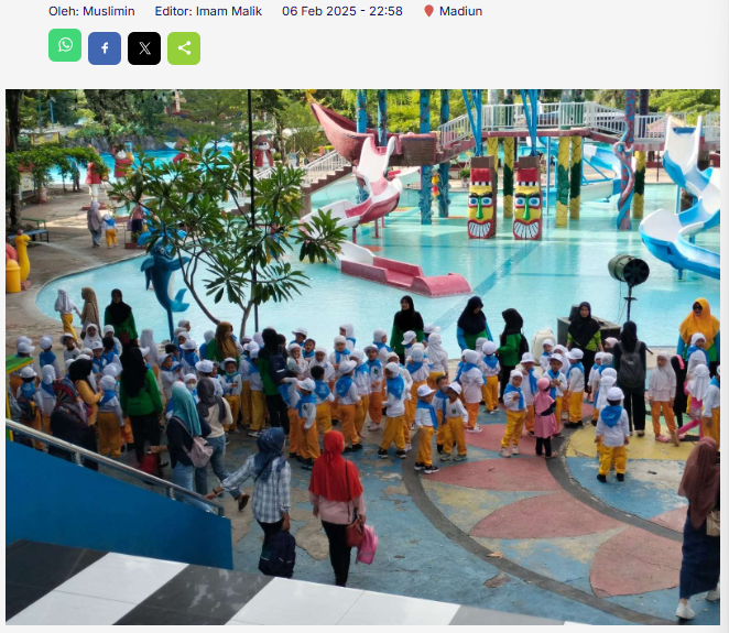 Keceriaan Anak-Anak TK ABA-3 Madiun di Kolam Renang Suncity Theme Park