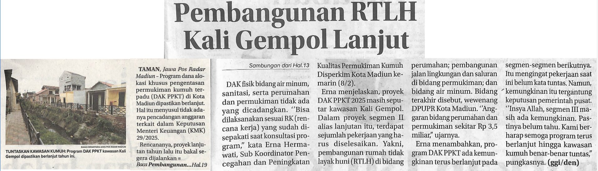 Pembangunan RTLH Kali Gempol Lanjut