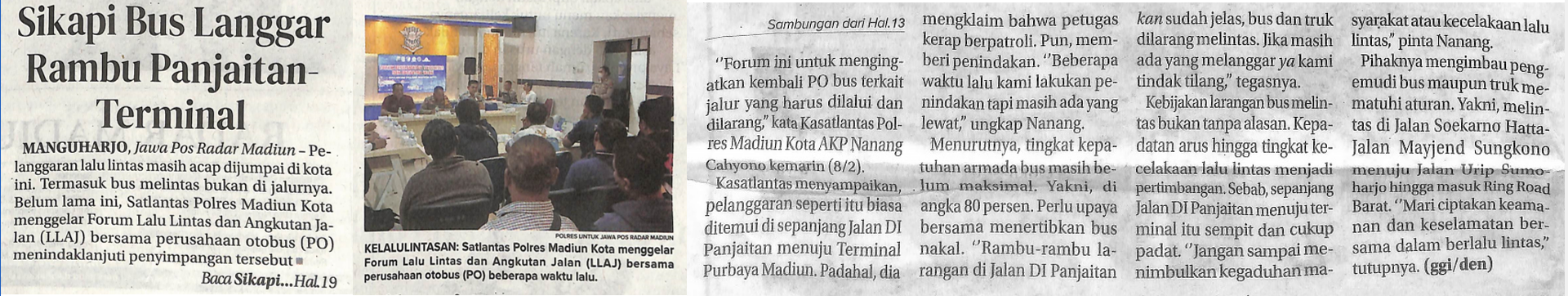 Sikapi Bus Langgar Rambu Panjaitan-Terminal