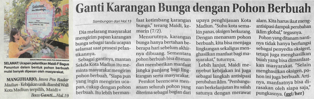 Ganti Karangan Bunga dengan Pohon Berbuah