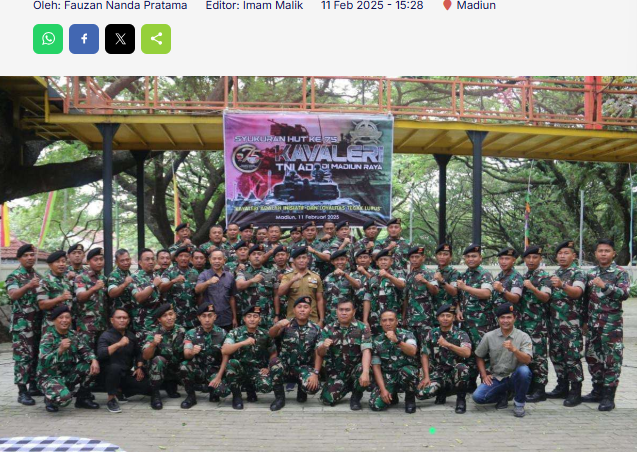 TNI AD Menggelar Syukuran HUT ke-75 Kavaleri di Kota Madiun