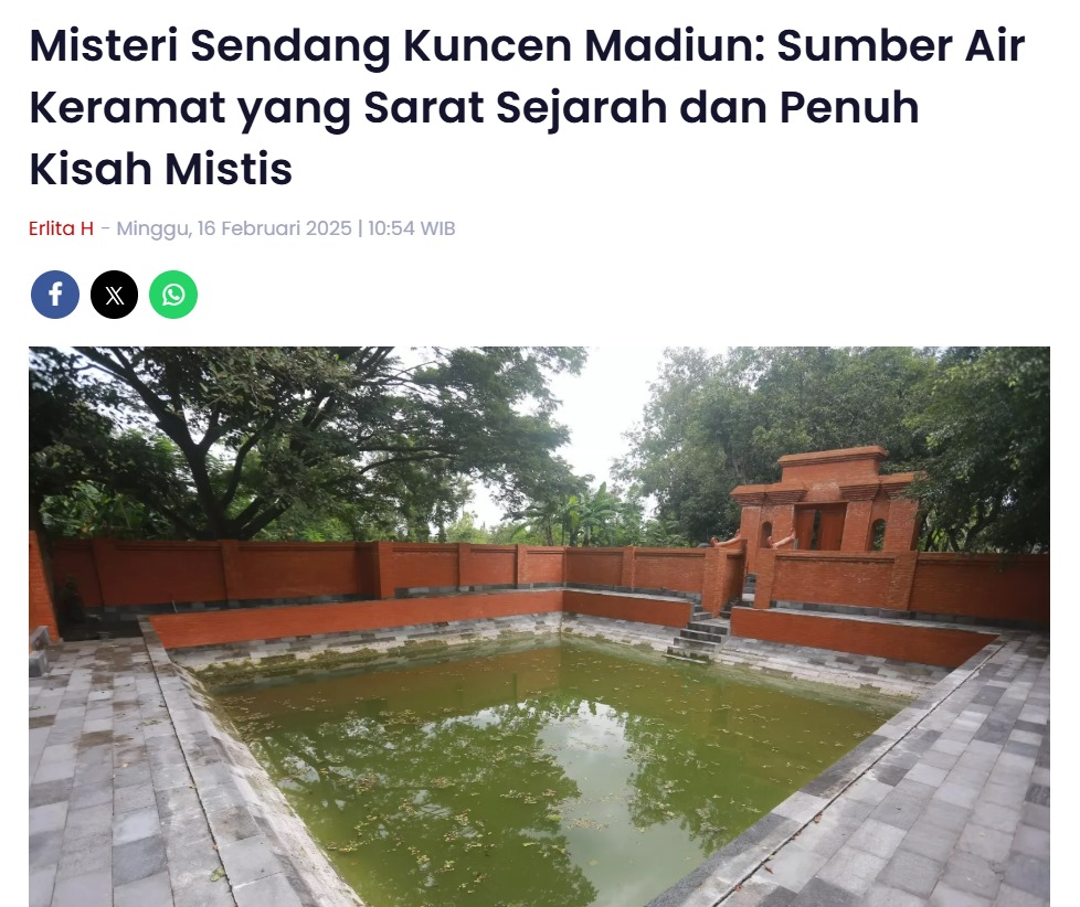 Misteri Sendang Kuncen Madiun: Sumber Air Keramat yang Sarat Sejarah dan Penuh Kisah Mistis