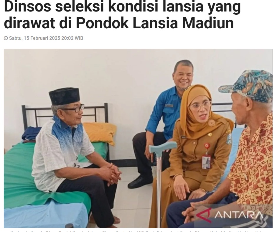 Dinsos seleksi kondisi lansia yang dirawat di Pondok Lansia Madiun