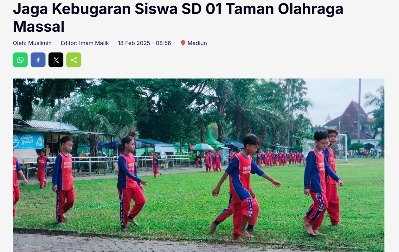 Jaga Kebugaran Siswa SD 01 Taman Olahraga Massal