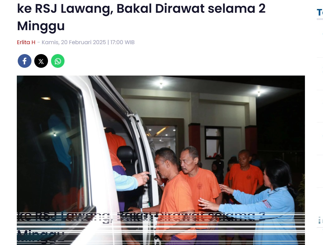 Dinsos Kota Madiun Berangkatkan 27 ODGJ ke RSJ Lawang, Bakal Dirawat selama 2 Minggu