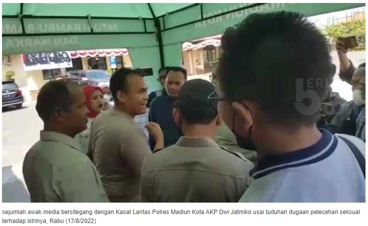 Bersitegang dengan Awak Media, Kasat Lantas Madiun Kota: Istri Saya Dipegang-pegang