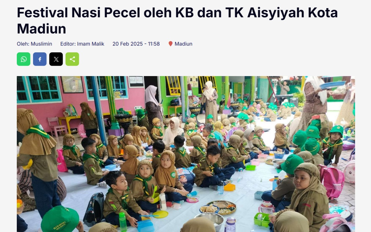 Festival Nasi Pecel oleh KB dan TK Aisyiyah Kota Madiun