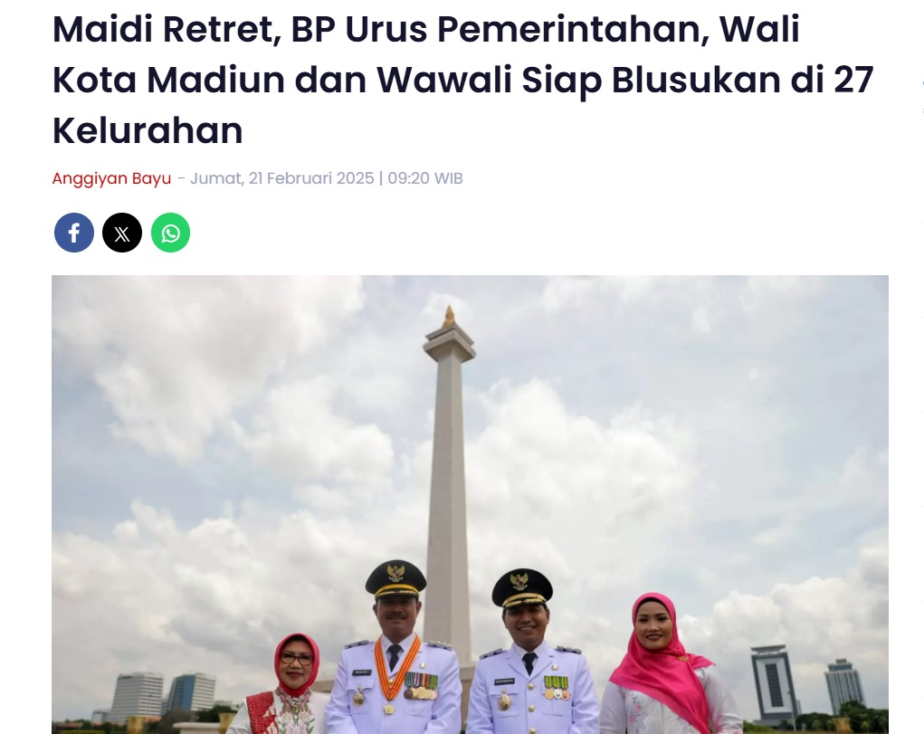 Maidi Retret, BP Urus Pemerintahan, Wali Kota Madiun dan Wawali Siap Blusukan di 27 Kelurahan